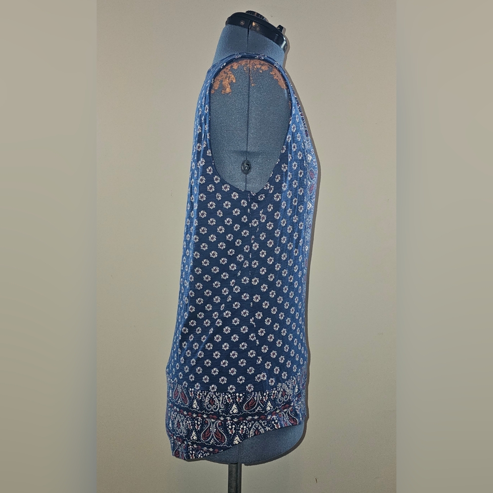 LUCKY BRAND Navy Blue Flowy Pattern Tank Top - Picture 3 of 9